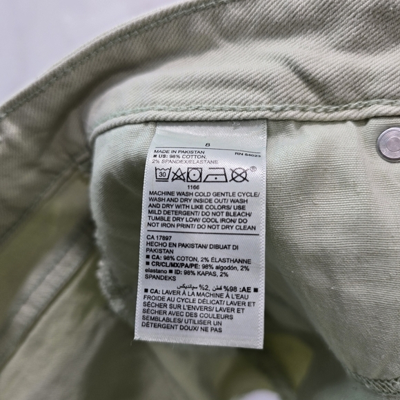 Old Navy Shorts Womens 8 Green High Rise OG Valganna Mom Light Mint Denim Jean - Picture 8 of 11